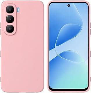 Liquid Silicone Case Compatible with Infinix Hot 60i/60, Full Camera Protection with Soft Microfiber Lining, Durable Shockproof Anti-Scratch Cover (Light Pink)