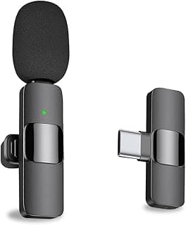 MAYBESTA Professional Wireless Lavalier Lapel Microphone for Android Computer - Cordless Omnidirectional Condenser Recording Mic with USB C Interface for Interview Video Podcast Vlog YouTube