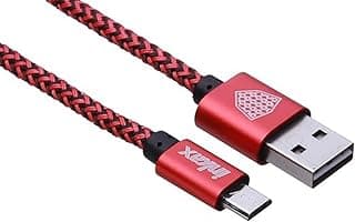 كابل شحن و داتا عريض للموبايل موديل RED FAST CHARGE CK 10 MICRO لجميع انواع الموبايلات و الباور بنك، بشدة 2.1 امبير بطول 1 متر - كابل شحن USB إلى وصلة MICRO ابيض