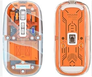 Professional Transparent Wireless 2.4hz Rechargeable Optical slim Mouse Orange orange color/10 meter