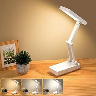 LED Desk Lamp, Foldable Touch Lamps, Bedside Lamps, Dimmable Table Lamp with 3 Light Modes, 3 Brightnesses, 2400 mAh Battery, Rechargeable USB Desk Light for Bedroom, Reading, Learning