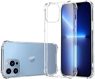Case for iPhone 13 Pro, (6.1 Inch) Crystal Clear Cover, Shockproof, Scratch-Resistant, Mobile Phone Drop Protection Hard Back and Soft TPU Case for iPhone 13 Pro - Transparen