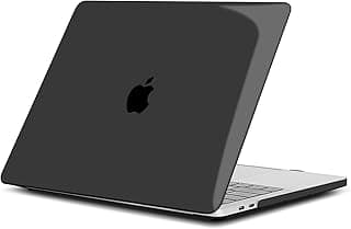 Macfix Case Compatible with MacBook Pro 15 Inch 2019 2018 2017 2016 (A1990 A1707) with Touch Bar, Ultra Thin Hard Shell Protector, Crystal Black