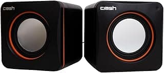 سماعات كمبيوتر ميني USB - ستيريو سلكي 3 وات × 2 - جاك 3.5 مم + طاقة USB 2.0 للجيمنج/الأفلام/الموسيقى/الكمبيوتر/اللابتوب