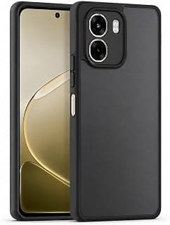 جراب متوافق مع OPPO A6X 4G / 5G / OPPO A6 4G / 5G مضاد للصدمات إطار TPU ناعم وظهر PC صلب نحيف مطفي أسود