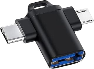 محول 2 في 1 معدني 3.0، او تي جي من نوع سي ومايكرو إلى USB أنثى، نقل بيانات عالي السرعة للاب توب والموبايلات والتابلت والموبايلات الذكية، وصلة otg فلاش ميموري إلى USB نوع وMicro (متعدد الالوان)