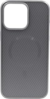 Compatible with iPhone 15 Grey Carbon Case, Stylish Metal Edge