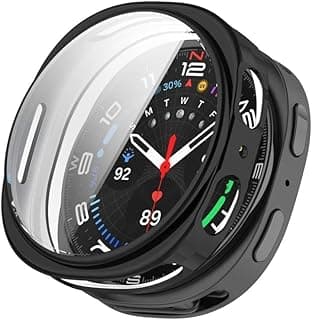 360° Case Protective Case Cover for Samsung Galaxy Watch 8 44mm with Soft TPU Screen Protector for Galaxy Watch 8 44mm (Black)