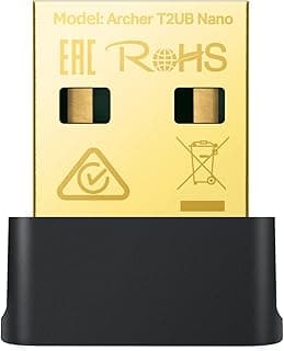 محول USB لاسلكي AC600 نانو للواي فاي والبلوتوث 4.2 (ارتشر T2UB نانو) محول شبكة لاسلكي بنطاق مزدوج 2.4 جيجاهرتز/5G للكمبيوتر المكتبي، حجم صغير ومناسب للسفر، يدعم ويندوز 11/10/8.1/8 من تي بي لينك
