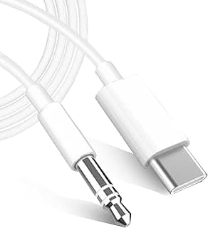 كيبل AUX الى USB C من سكلبت زين مقبس صوت 3.5 ملم محول راديو السيارة عالي الدقة النوع متوافق مع ايفون وايباد برو وجالكسي S22 وS21 الترا نوت 20 1 متر أبيض