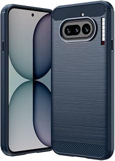 TPU Carbon Fiber Anti-fingerprint Antishock Case For Nothing Phone 4a/Nothing Phone 4a Cover (Blue)