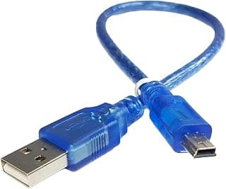 كابل USB إلى Mini USB، أزرق، طول 20 سم، مناسب للوحة Arduino Nano