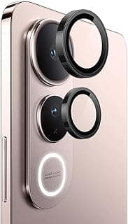 حامي عدسة كاميرا لـ Vivo V50 Lite 4G / 5G، زجاج مقوى 9H مع حلقة معدنية فردية، حماية من الخدش (أسود)