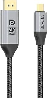 Type-C to HDMI High Resolution Cable – Supports 4K@60Hz, 2K@165Hz, 1080P@240Hz – 2 Meters, Braided High Quality HDMI 3.1 Gen2 10Gbps Data Transfer Cable