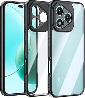 Case For Honor 400 Lite, Crystal Clear case [Not Yellowing] [Military Grade Drop Protection] Shockproof Case Transparent Slim Cover for Honor 400 lite 5G (Black Frame)
