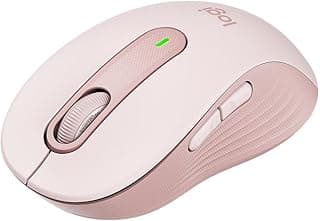 ماوس لاسلكي سيجنتشر موديل M650 بتقنية البلوتوث والنقرات الصامتة لليد اليسرى صغيرة ومتوسطة الحجم مع بطارية تدوم لمدة عامين وأزرار جانبية قابلة للتخصيص للكمبيوتر وماك وكروم بوك من لوجيتيك، لون وردي