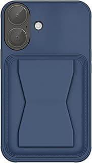 Leather Case Compatible for iPhone 17 Shockproof Leather Back Card Storage & case built-in Stand PU leather for a stylish look, comfortable grip (Blue)