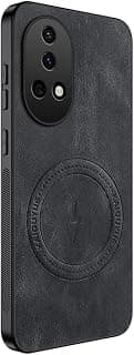 Compatible with Huawei Nova 13 5G / Nova 12 5G – PU Leather Case Cover, Shockproof with Magnetic Ring for Accessories, Wireless Charging Compatible (if supported), Anti-Scratch TPU (Black)