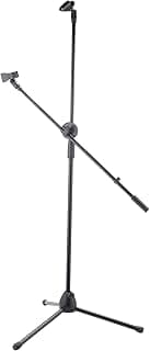 Universal floor tripods metallic support metal adjustable double-headed mic clip microphone holder