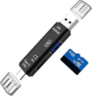5 in 1 Multi-Function SD Card Reader, Micro SD/TF Memory Card Reader, Micro SD to USB C OTG Adapter Compatible with MacBook Pro, Galaxy S21 S22 S23, PC, Android Devices and More