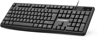 Professional wired keyboard - Ergonomic 104-key design with a water-resistant casing and UV-treated keys for long-lasting durability - 1.5m cable - Model FV-K10