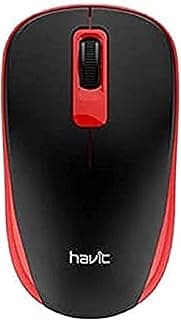 ماوس لاسلكي 2.4 جيجا هرتز 1200 نقطة لكل بوصة اسود واحمر MS626GT من هافيت