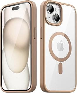 Creative Magnetic Case for iPhone 15 (6.1 Inch) - Desert Color, Compatible with MagSafe, Shockproof Matte TPU Frame, Anti-Scratch Clear Back