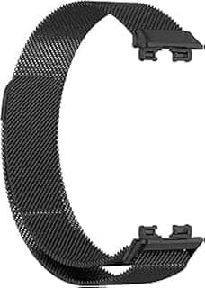 Silicone Magnetic Strap Compatible with Huawei Band 10 2024 Waterproof Adjustable Replacement Watch Band Soft Design Black