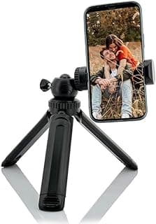 (NP-999) Multi-Function Tripod - Aluminum Alloy & Plastic Construction - Universal Camera & Phone Holder - Black