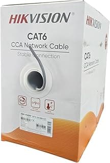 كابل شبكة Hkvsion UTP CAT6 CCA UU – كابل إيثرنت عالي السرعة، بطول 305 متر، أداء ثابت، مناسب للكاميرات وأنظمة الشبكات -رصاصي