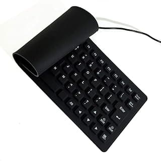 كيبورد سيليكون مرن وقابل للطي 85 مفتاح، توصيل USB، مقاوم للماء، حروف ناعمة للكمبيوتر واللابتوب [OS-PC007-01]