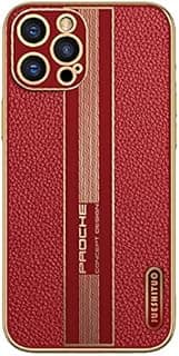 iPhone Luxury Business Camera Lens Protection Shockproof Soft Silicone Cell Phone Case (iPhone 12 Pro, Red)
