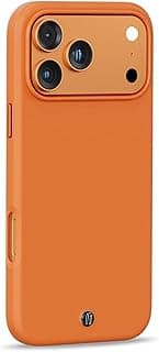 LEVELO CANNES iPhone 17 Pro Max Case with Soft PU Leather, Compatible with MagSafe, Anti-Scratch, Shockproof Phone Bumper Cover, Guard Corners & Raised Bezels for Camera & Screen - Orange