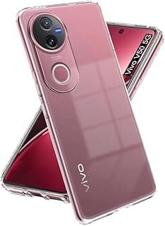 Case Compatible with Vivo V50 5G Case Soft TPU Transparent Silicone Bumper Full Camera Protection Transparent Cover