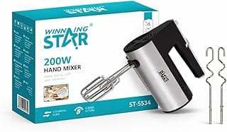 ويننج ستار - خلاط يدوي 200 واط ST-5534، خلاط كهربائي بخمس سرعات مع مضارب من الستانلس ستيل - A1-558