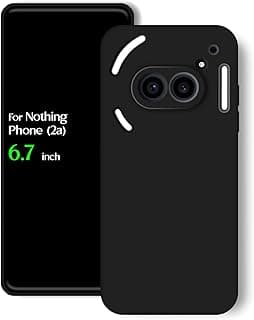 For Nothing Phone (2a) Silicone Back Color Cover,Camera Protection From Shocks From TPU Compatible For Nothing Phone (2a) (6.7") (Black)