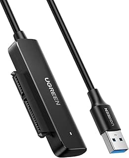 كابل ساتا من يوجرين لتحويل ساتا إلى USB 3.0، مما يسمح بتوصيل الأقراص الصلبة هارد HDD ووسيط التخزين ذو الحالة الثابتة SSD مقاس 2.5 بوصة إلى أجهزة الكمبيوتر أو أجهزة الألعاب. يدعم واجهة نظام الكمبيوتر