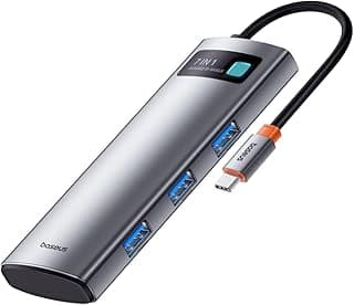 موزع Metal Gleam Series 7-in-1 من USB-C إلى HDMI 4K، رمادي