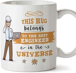 مج للمهندسين من السيراميك من ماجفينز بعبارة "This Mug Belongs to The Best Engineer in The Universe" سعة 313 ملليلتر
