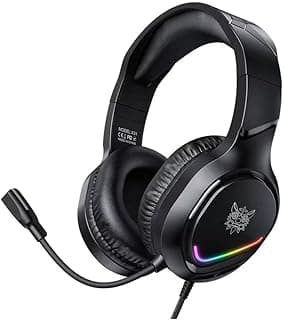 سماعة ألعاب Onikum.a X31 Gaming Headset – سماعة جيمينج بإضاءة RGB وصوت محيطي وميكروفون عازل للضوضاء – متوافقة مع PC و PS4 و PS5 و Xbox و الموبايل