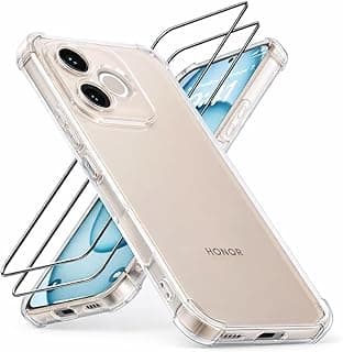 [1+2] جراب شفاف لهاتف Honor 600 Lite 5G: جراب TPU ناعم مضاد للاصفرار مع إطار ممتص للصدمات - زوايا هوائية - يشمل 2 اسكرينة (شفاف، 600 Lite)