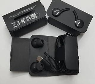 سماعات أذن Type C، متوافقة مع سامسونج، OPPO، ايفون، تصميم AKG، أسود، مع كابل نايلون مقوى، متوافقة مع Galaxy S21 S22 S23 Ultra Z Flip 3