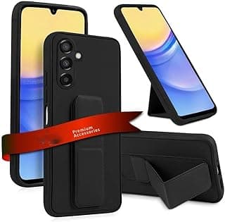 Samsung Galaxy A26 Case Back Stand Cover Magnetic Holder Silicone Horizontal & Vertical Kickstand Cover Wrist Strap Full protection Anti Fingerprint Case For Samsung Galaxy A26 2025 Black