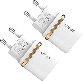 Set Of 2 Pieces Of Dl-Ac50 Eu Fast Charger With Lightning Cable Perfect For Home And Office With Robust And Durable Design, Minimizing Wear And Tear For Long-Term Use - White