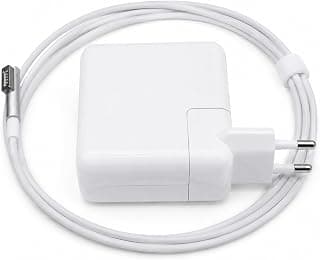 شاحن بديل 60 وات متوافق مع ابل MacBook، موصل مغناطيسي L-Tip - أبيض