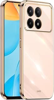 Case for Poco X6 Pro 5G (6.67 Inches), Soft Silicone TPU Case, Electroplated Frame Design - Pink