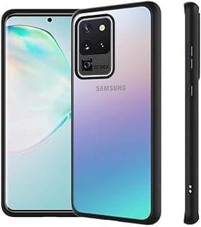 Clear Case for Samsung Galaxy S20 Ultra, Shockproof Hard PC Soft Silicone [Anti-Yellowing] Slim Thin Protective Phone Cover for Samsung Galaxy S20 Ultra Black TPU