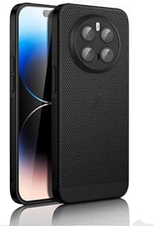 جراب لهاتف Honor Magic 7 Pro 5G مبرد للحرارة مع حماية مدمجة لعدسة الكاميرا، غطاء خلفي صلب رفيع ومسامي ومقاوم للصدمات والبصمات - أسود
