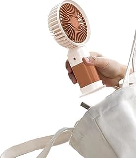 Mini Hand Fan, 1.5W USB Portable Handheld and Desktop Fan with Stand, Single-Speed Personal Cooling Fan for Home, Office, Study and Travel, (Brown)