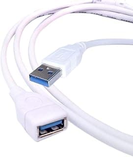 كابل تمديد USB 3.0 من Keendex KX 2980 ذكر إلى أنثى، 2.5 متر - أبيض